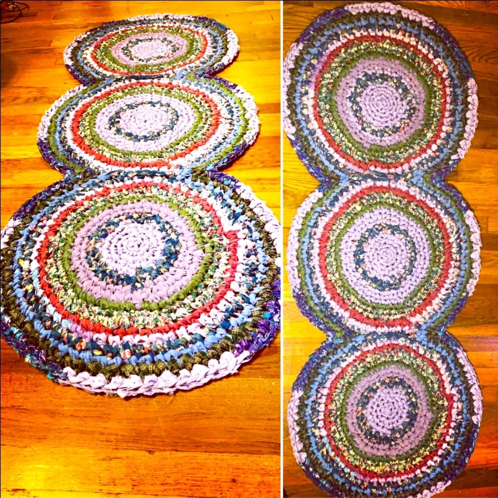 3-Tier, Multi Colored Crochet Rug